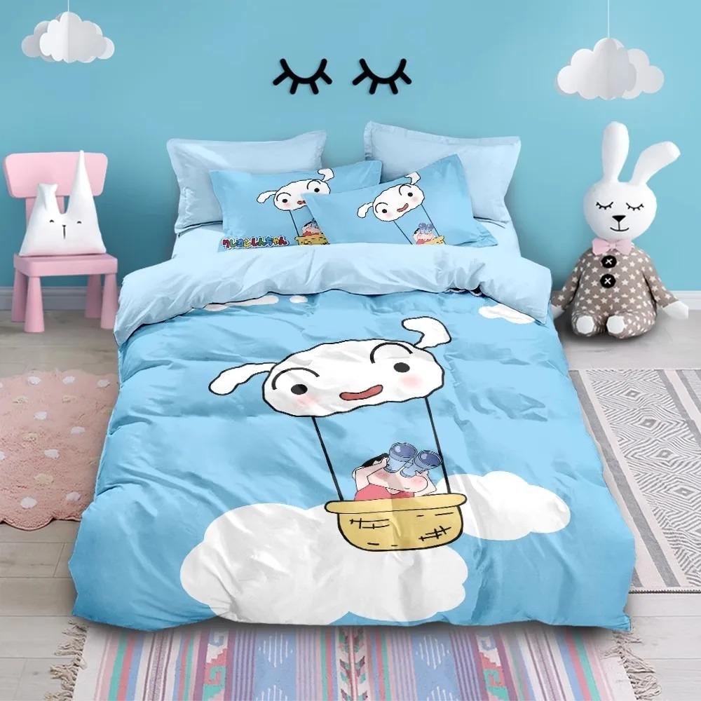 Catoon Cute Crayon ShinChans Duvet Cover Set Bedding Set Bedroom Decoration 2/3piece set Youth Kids Girl Boys Gift