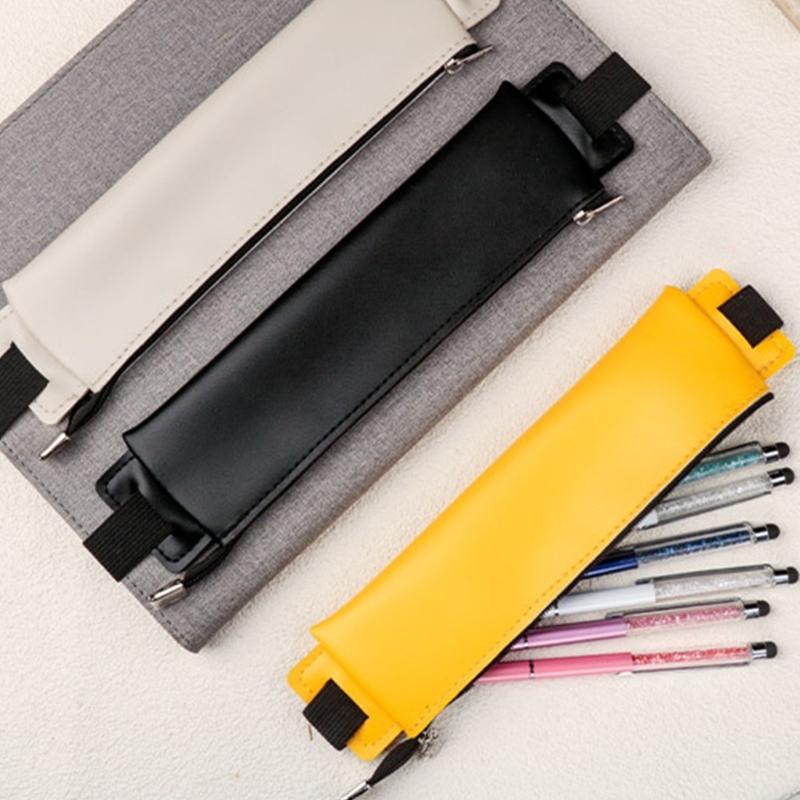 Adjustable Elastic Bands Pen Holder, Pencil Holder, Zippered Pen Sleeve Pouches for Hardcover Journal, Notebook, Planner