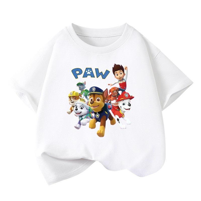 High-Quality Boys' Autumn Cartoon Print Short-Sleeve Round Neck Shirt