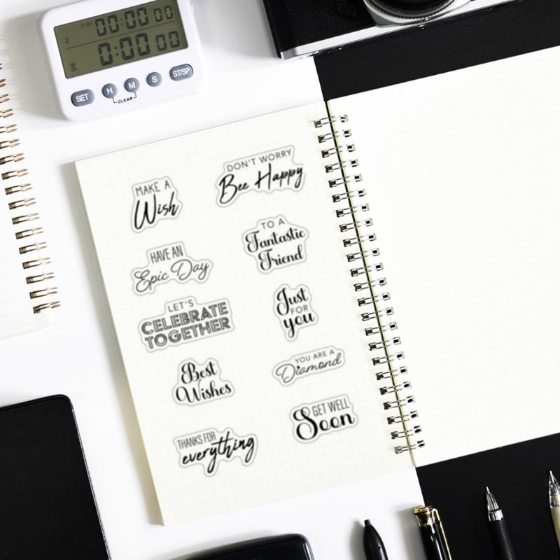 8 Stück Segenwort Silikonstempel für Geburtstagskartenherstellung Journal Bastelverzierungen Hintergrunddekoration Stempel