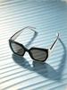 PRADA Women Two-Tone Black White Cat Eye Sunglasses Retro Geometric Thick Acetate Frame UV Protection Anti Glare Fashion Street Driving Shades