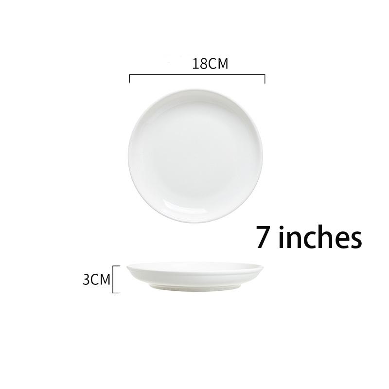 

Круглая белая меламиновая обеденная тарелка, подносы для стейков в стиле вестерн, посуда для десертов на кости, пластиковая имитация фарфора 18cm/7inch