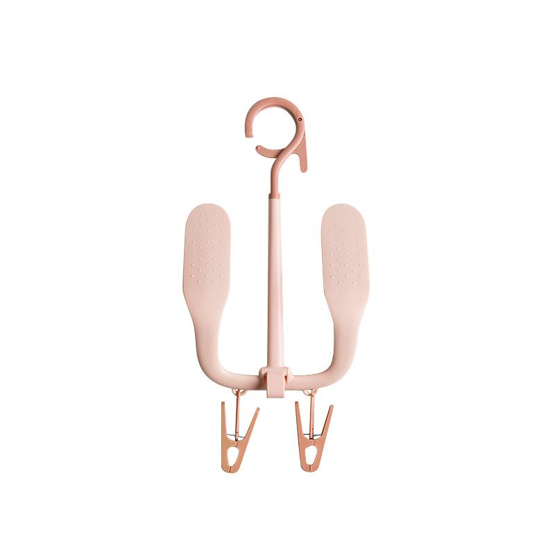 

1pc Rotating Shoe Drying Rack Household Double Hook Shoe Drying Rack Outdoor Hook Drying Rack Windproof Shoe Drying Artifact рожевий