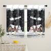 Charming Snowman Christmas Curtain Set Print Semi-Sheer Curtain Panels - 2Piece Rod Pocket Window Drapes for Bedroom