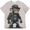 Herren Cooles Affen-Grafik-T-Shirt Tier-Thema Street Style Kurzarm-Top