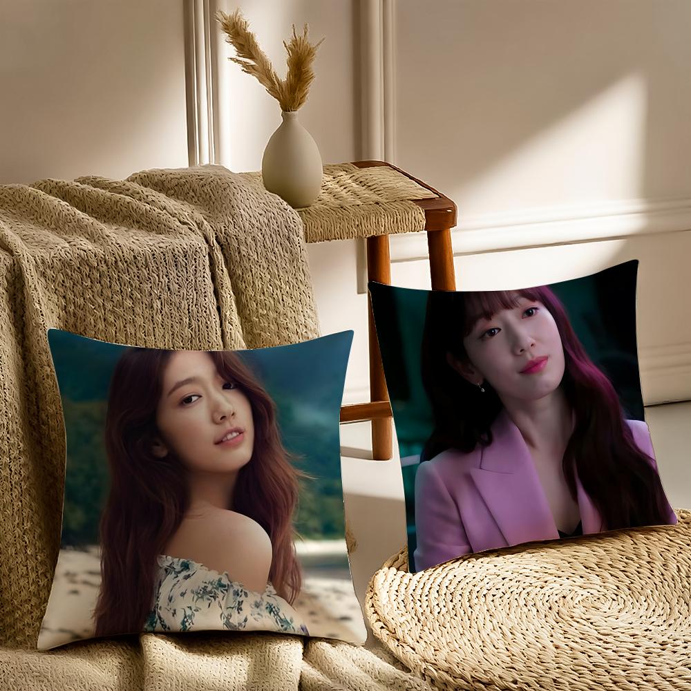 Actress Sweet P-Park Shin Hye Cushion Cover Washable Linen Pillowcase Soft For Sofa Bed Cozy Home Room Decor
