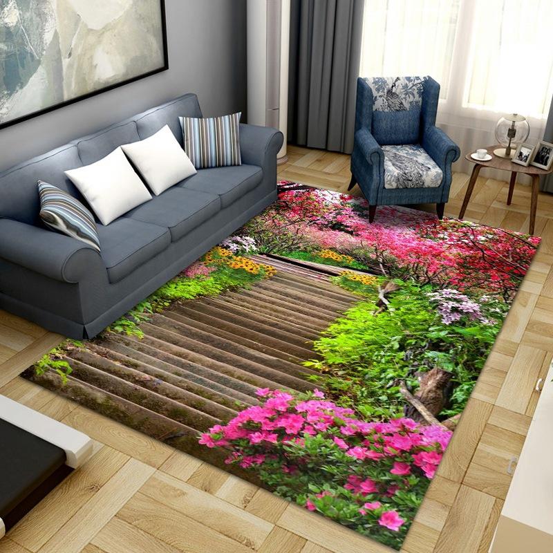 

3D Ковер Ковер для гостиной Коврик для дивана Ковры для спальни Прикроватные коврики Входной Нескользящий придверный коврик 80*120cm