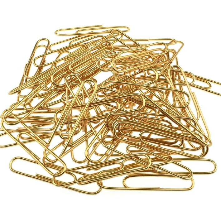 Generic Gold Paper Clips, 100 Count Large Size, 2 Inch Jumbo Paperclips, School and Office Supplies, ZANE5242114