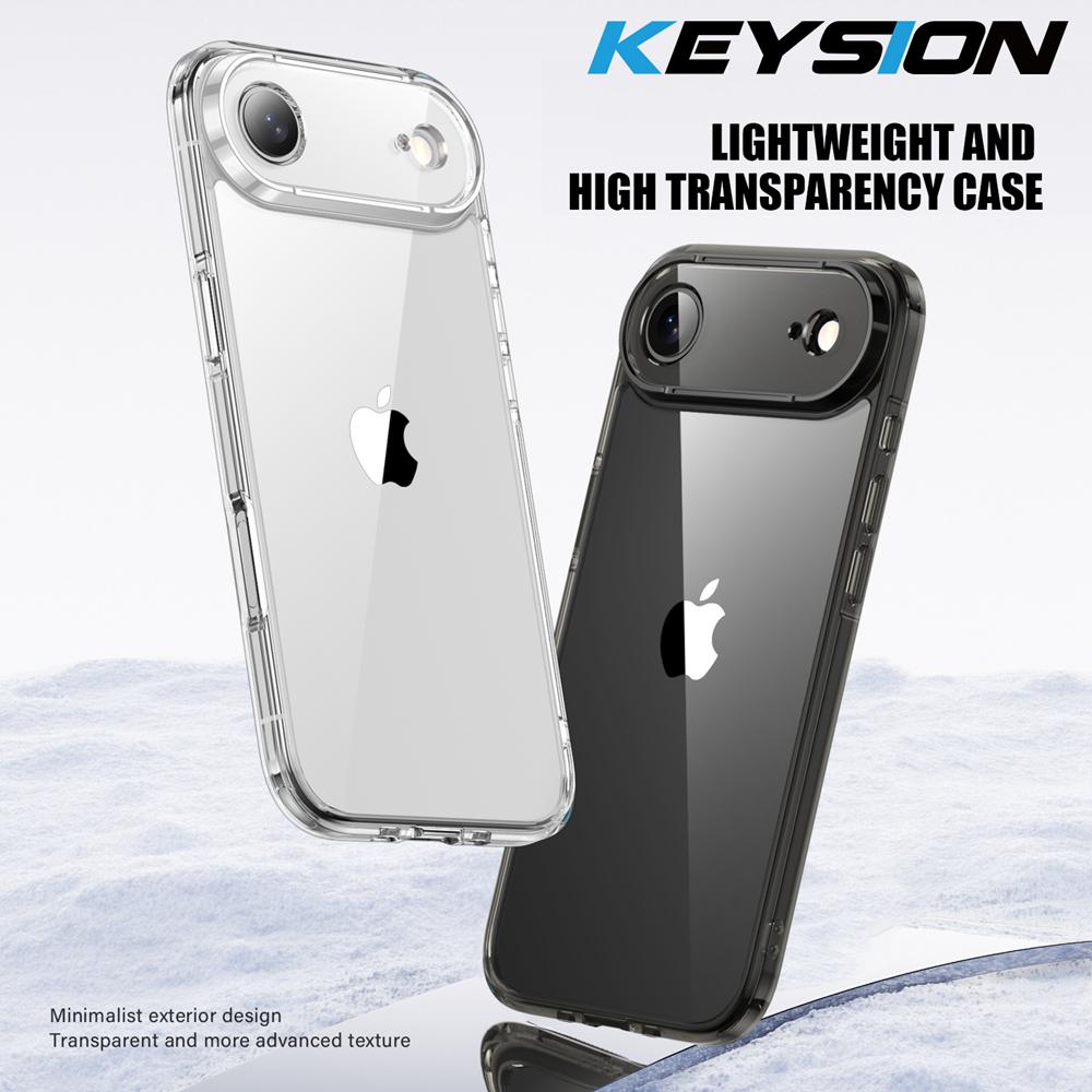 KEYSION Shockproof Armor Clear Case for iPhone 17 Air Transparent Soft TPU Silicone+PC Phone Back Cover for iPhone 17 Air 2025