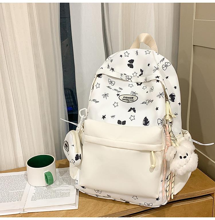 New schoolbag, high-aesthetic Japanese-style Instagram-worthy fresh sweet cute butterfly backpack, lightweight backpack for middle and high school