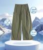 Women's American Style Green Wide-Leg Workwear Pants - Summer Loose Fit, Thin, Floor-Length, Casual 2026.