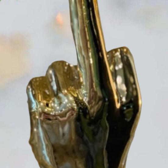 Christmas Middle Finger Decoration Funny Gold Middle Finger Xmas Tree Hanging Ornament Naughty Gag Gifts for Coworker Friends