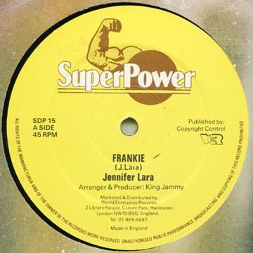

12inch Record JENNIFER LARA / LT. STITCHIE - Frankie / Broad Hips SDP15 Super Power 1987 UK Reggae, Ska & Dub Used