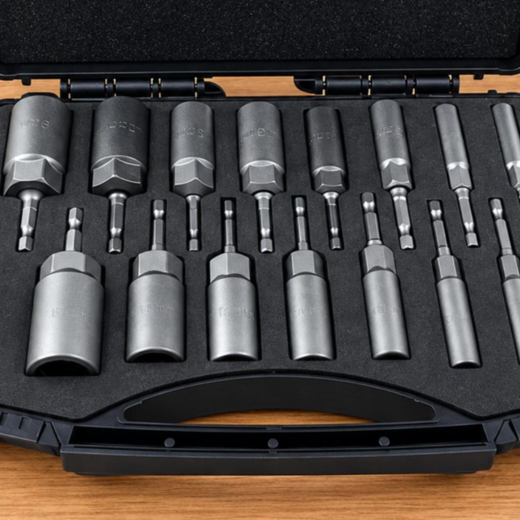 15 Pieces Deep Hexagonal Socket Set Heat-Treated for Mechanics, DIY Enthusiasts