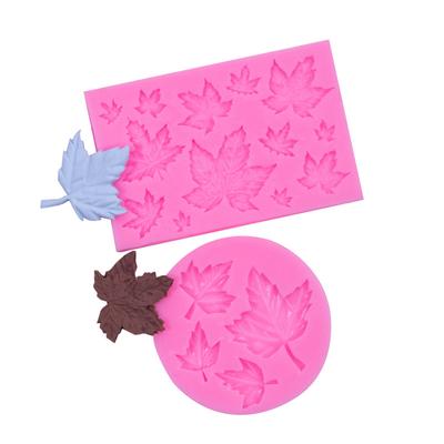 4pcs, Autumn Harvest Chocolate Mold, 3D Silicone Mold, Pumpkin Maple Leaf Shape Candy Mold, Fall Season Fondant Mold, For DIY Cake Decorating Tool