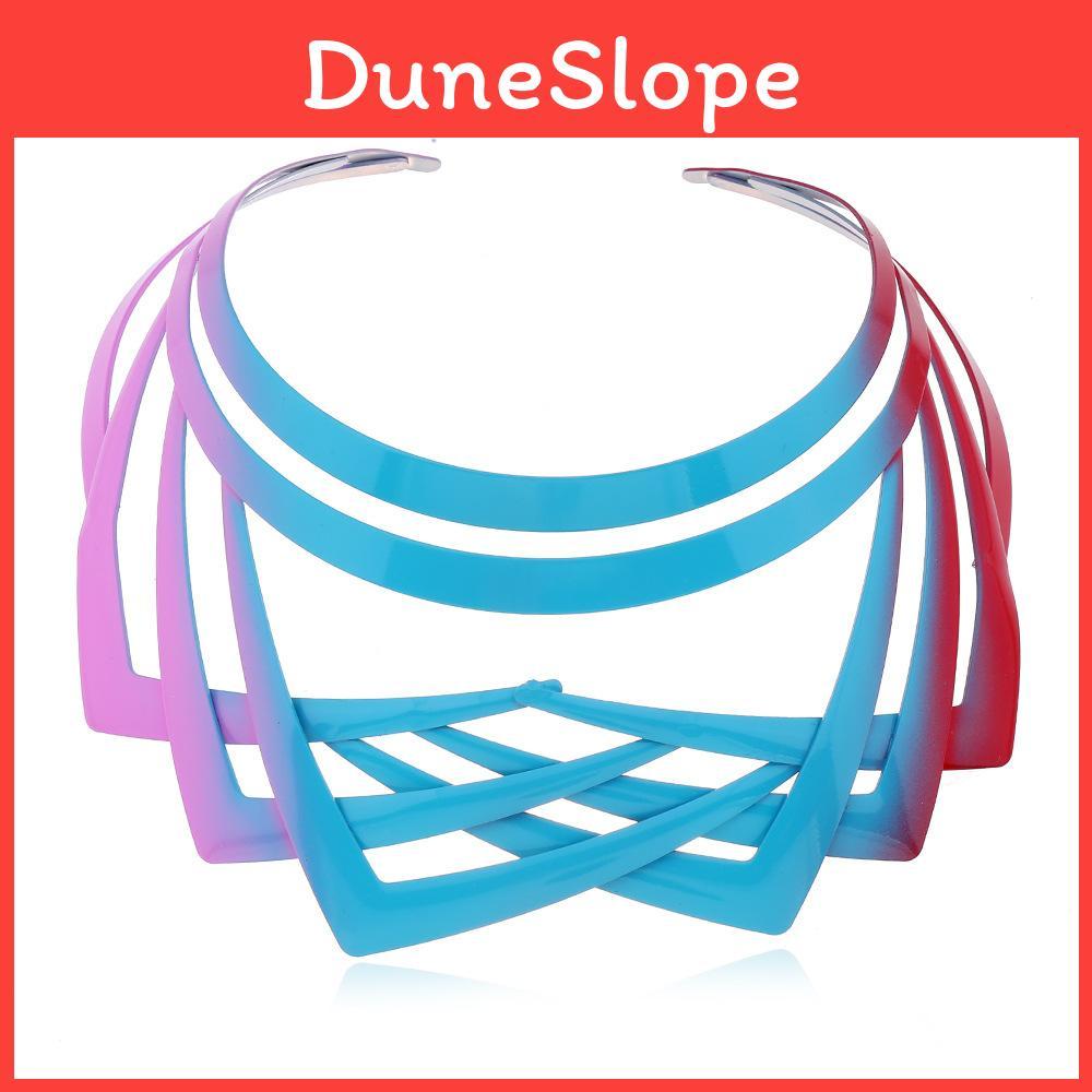 Metal Choker Necklace With Geometric Design For Fashion Forward Women