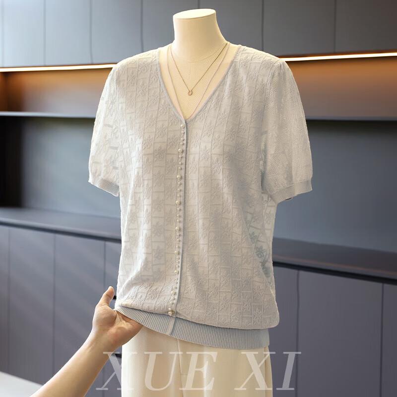 XUEXI Women s Summer Ice Silk Loose T-shirt 2XL