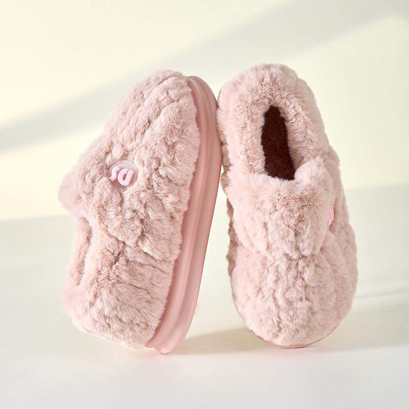 Premium Fashion Cotton Slippers 2025 Autumn and Winter New Indoor Home Non-slip Warm Fluffy Slippers Half-drag Cotton Shoes