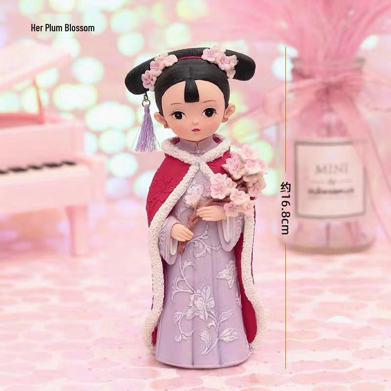 Boneca Princesa Estilo Antigo Xianci de Resina: Ornamento de Mesa Elegante e Presente para Menina