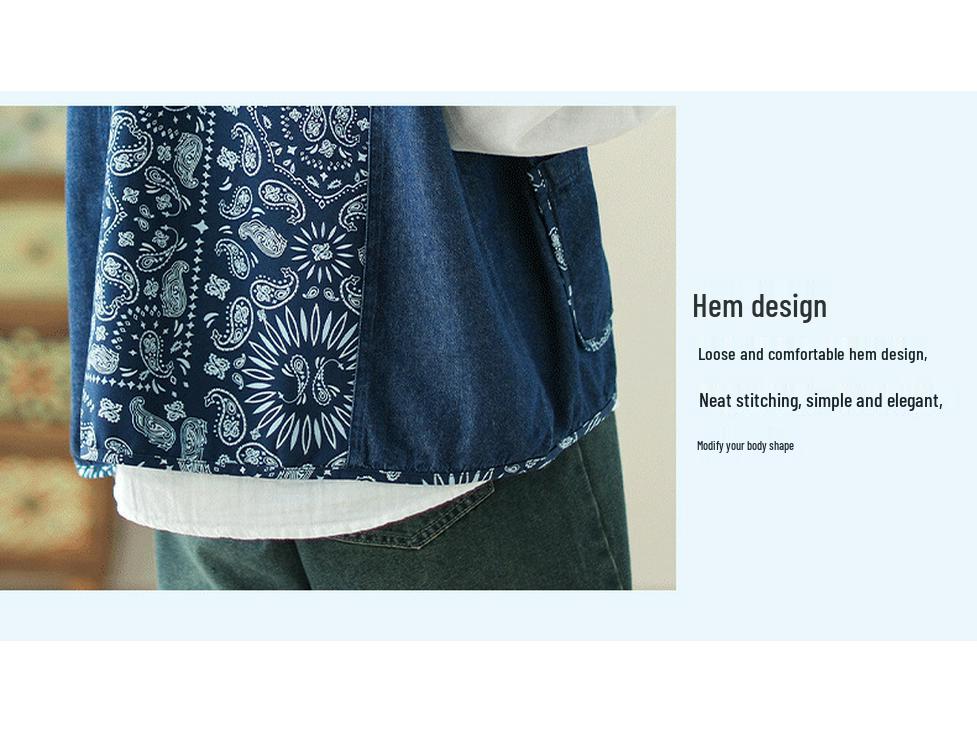 2024 Ethnic Style Printed Sleeveless Vest - Japanese Versatile Loose Fit