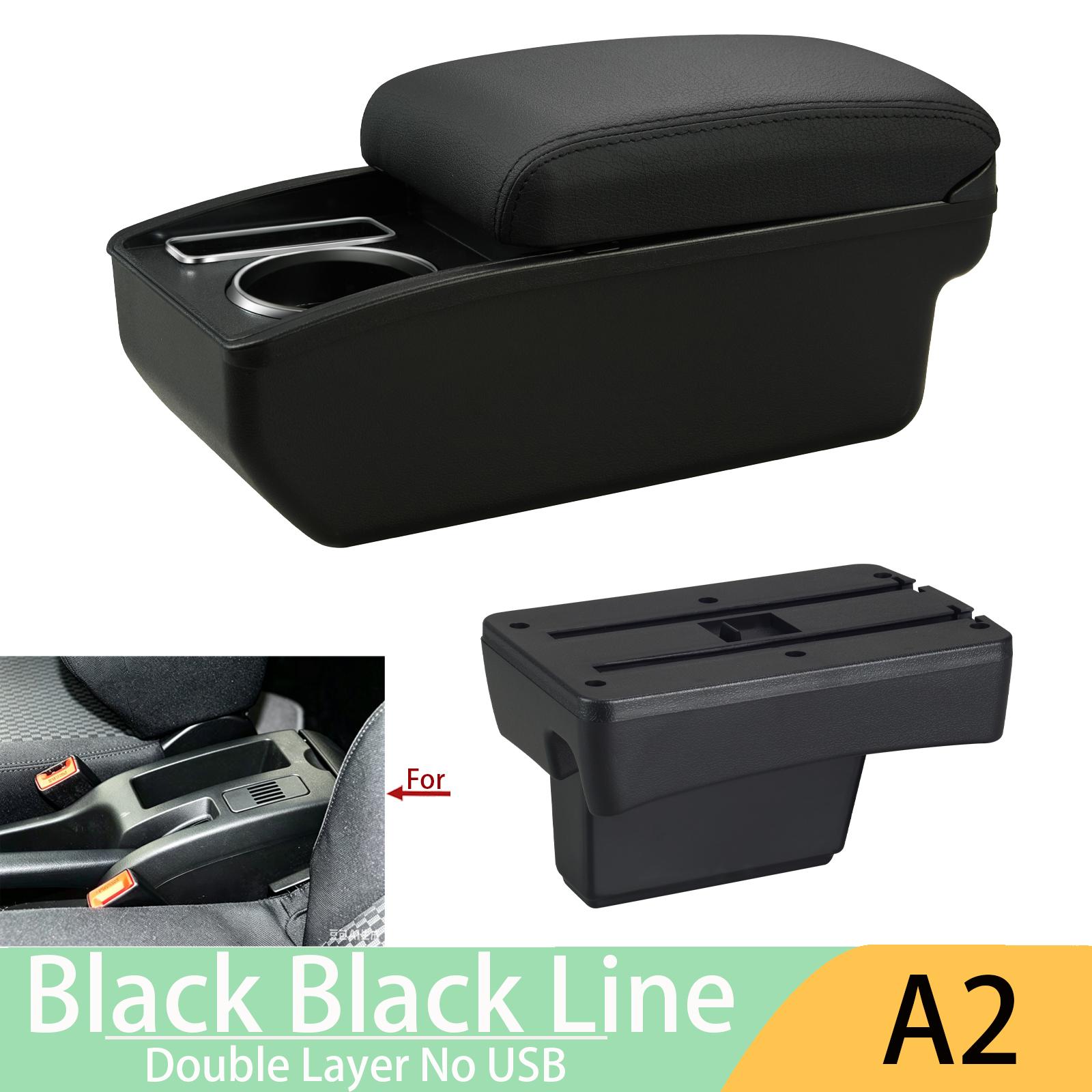 For Peugeot 307 Armrest Box For Peugeot 307 CC Convertible Car Armrest Storage Box Interior Retrofit Dedicated Car Accessories A2 Black Line No USB