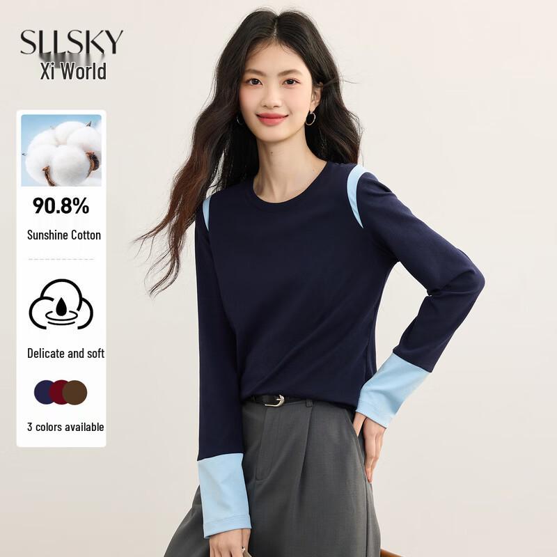 Women s Color-Block Long-Sleeve T-Shirt L