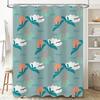 Beach Palm Tree Sun Shower Curtain Waterproof Home Decor For Bathtub Bathroom Cute Blue Floral Design