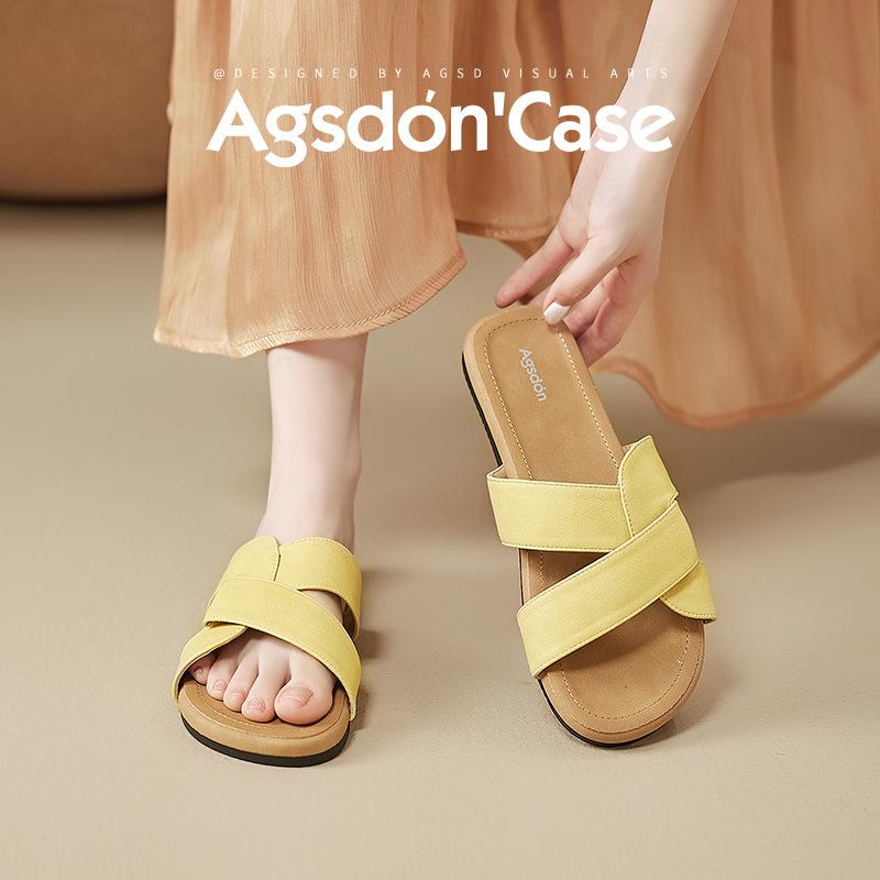 Strictly Selected Augustine Flat-bottomed Slippers for Women's Wear 2025 New Summer Seaside Beach with Skirt French Sandals