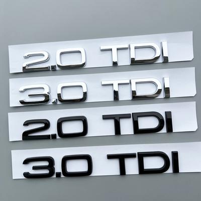 Carro 3D ABS 2.0 3.0 TDI Tronco Letras Logotipo Deslocamento Emblema Emblema Decalques Adesivo