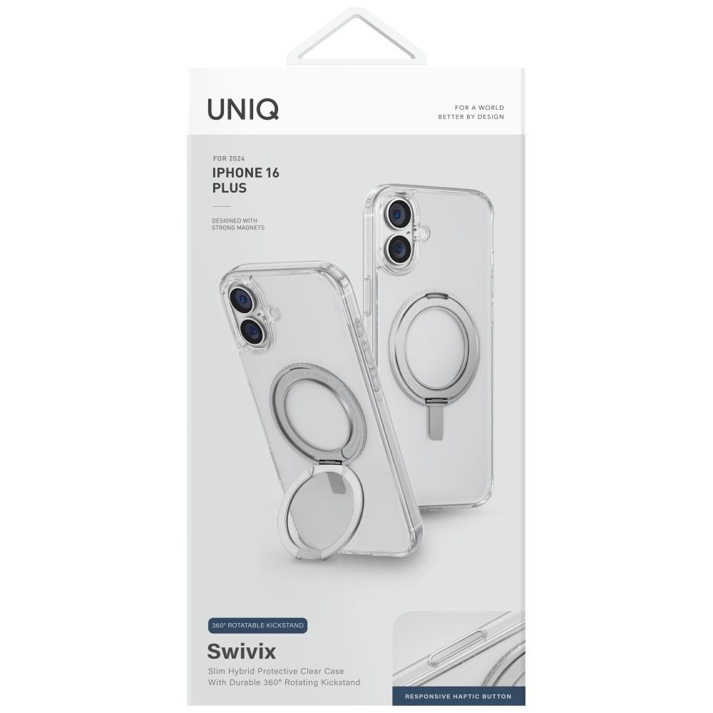 Etui do iPhone 16 Plus UNIQ 360 Rotating Kickstand Przezroczyste