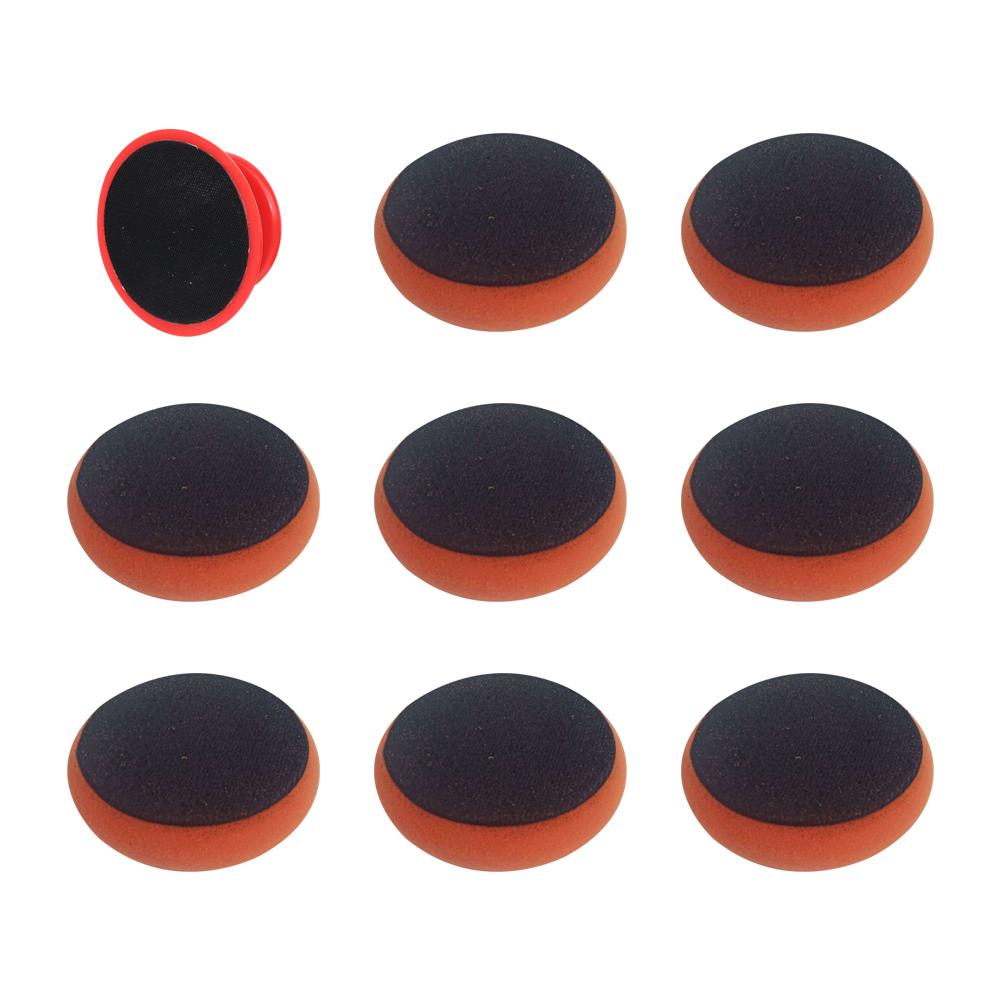 4 Inch Car Wax Applicator Pads Set with Red Handle Soft Sponge Applicators Foam Wax Pad  for Polishing and Cleaning Cars