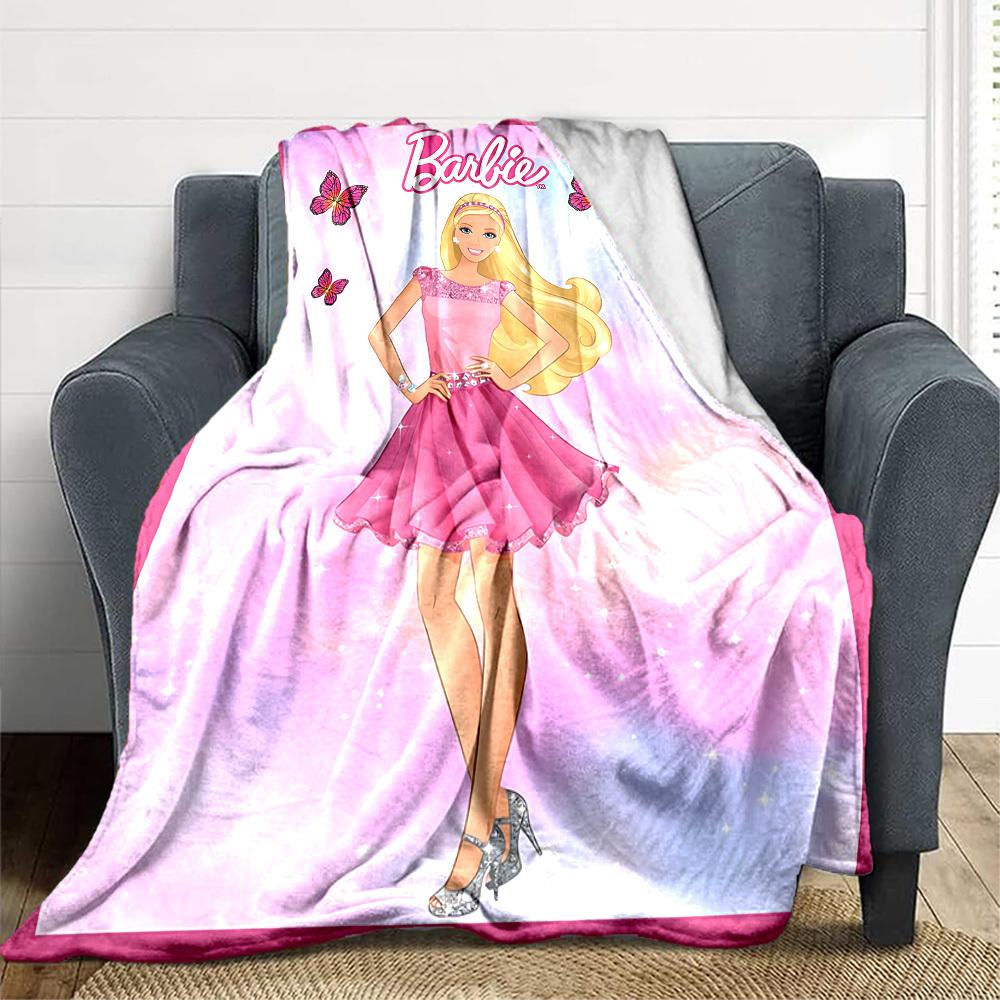 1pc Barbie Doll Flannel Throw Blanket Soft, Warm & Cozy for Couch, Bed, Office, and Travel Versatile All Season Gift, Christmas present