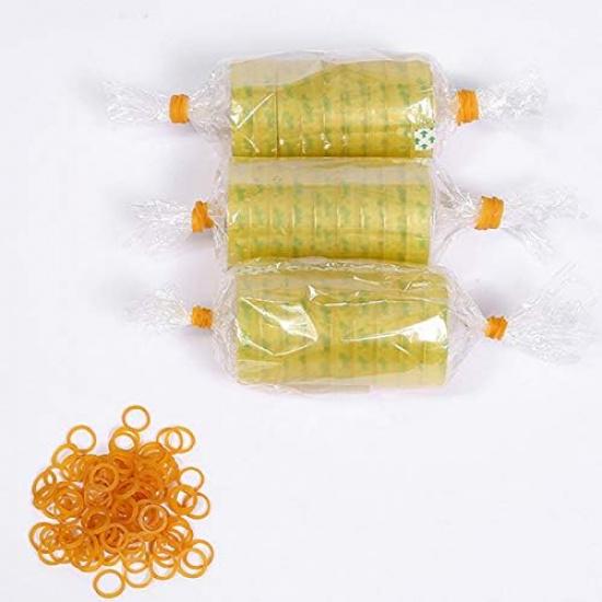 AMUU Rubber Bands Mini 1200pcs Yellow Small Rubber Band Mini Soft Elastic Bands for Braids Hair Diameter 16mm Rubber Bands for Office Supplies School