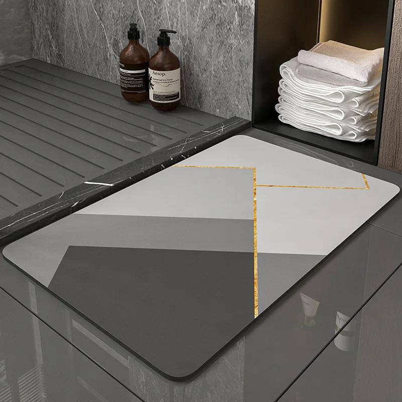 Bathroom Anti-Slip Mat Diatom Mud Absorbent Pad Nordic Style Toilet Floor Mat Soft Diatomite Bathroom Toilet Carpet Quality