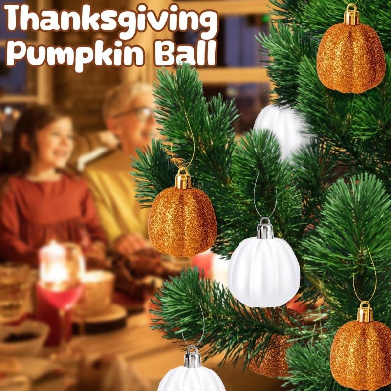Fall Thanksgiving Hanging Pumpkin Thanksgiving Pumpkin Hanging Decorations Glitters Pumpkin Ball for Holiday Festival