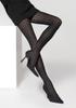 Women's Black Tights with a Jacquard Weave Charyl D14 RAJSTOPY CHARLY D14 Black 1/2 J/Z 2024/2025