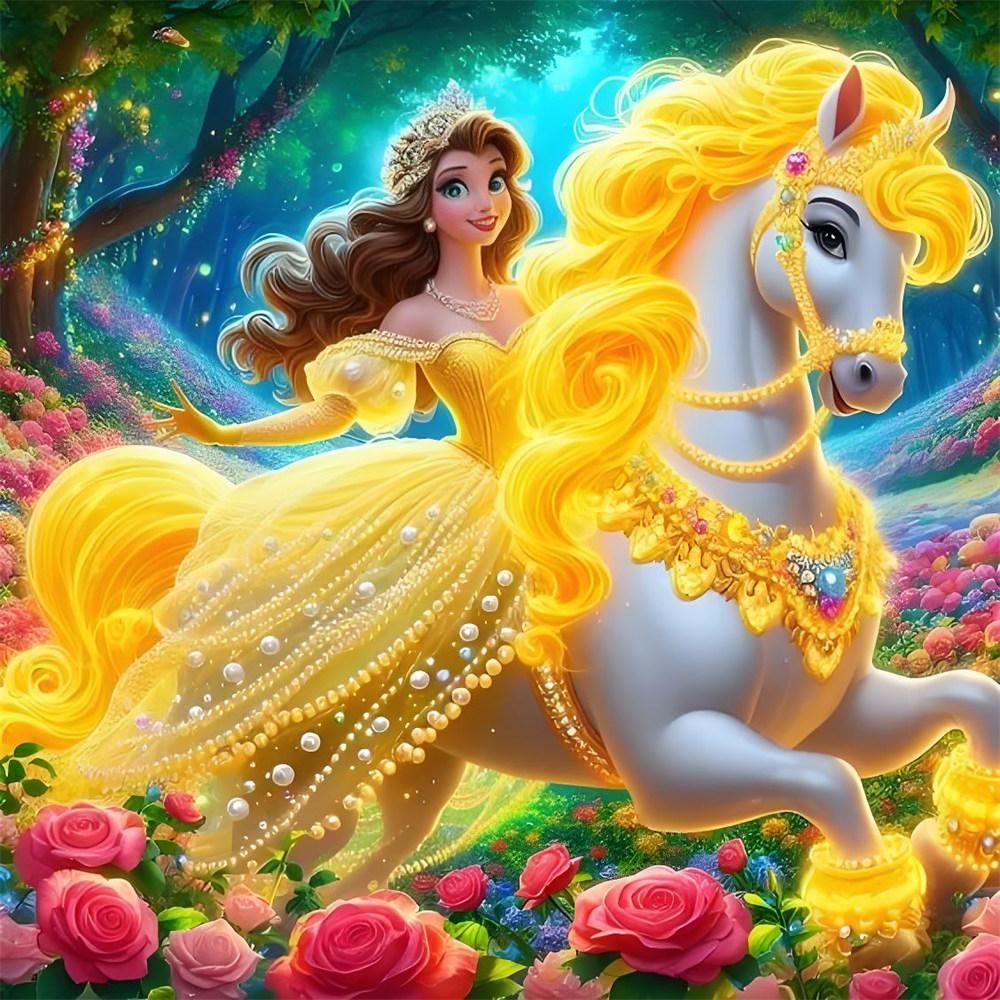 Disney 5D Diamond Painting Beauty and The Beast Cross Stitch Mosaic Kit Home Decoration Wall Sticker DIY Handmade Gift