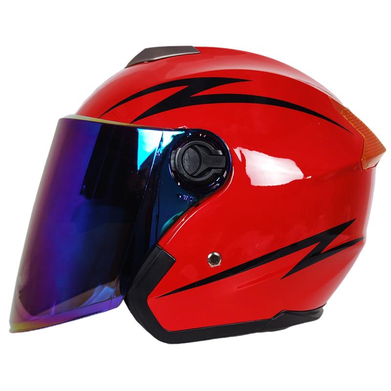 

Мужской и женский электромобиль с двумя линзами, всесезонный, противотуманный шлем на три четверти, кепка для езды на электромобиле