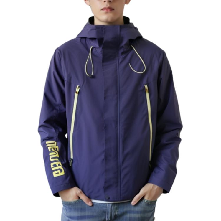 New Era Solid Color Hooded Sports Woven Long Sleeve Jacket Unisex Jacket Deep-Purple 12354361