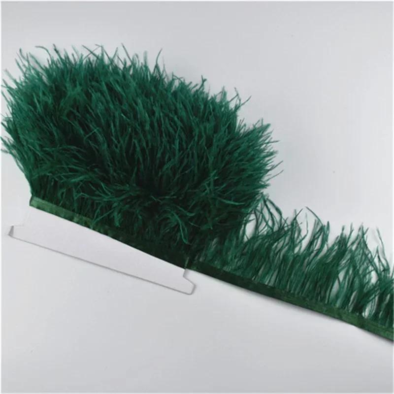 Pióra1Metr Pióra Strusie na Taśmie Wstążce Frędzle Wykończenie 8-10cm DIY Spódnica Szewskie Dodatki Ubrania Białe Pióro DIY Dekoracja Dekoracja