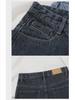 Korean High-Waisted Curled Denim Shorts - Women's Loose Black/Grey Wide-Leg Summer Pants