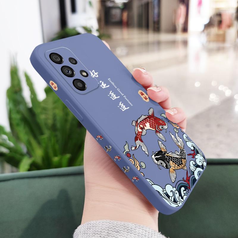 Good Luck Carp Case For Samsung Galaxy A73 A53 A33 A23 A13 A72 A52 A52S A32 A22 A12 A71 A51 A31 A21S 4G 5G Cover