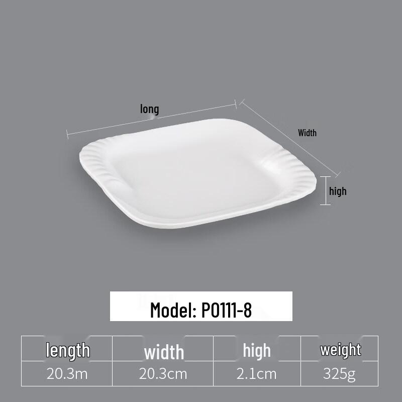 Commercial Melamine Square Dinner Plates