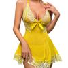 Lingerie Camicia da Notte Pigiama in Pizzo e Rete con Fiocco Europeo Americano