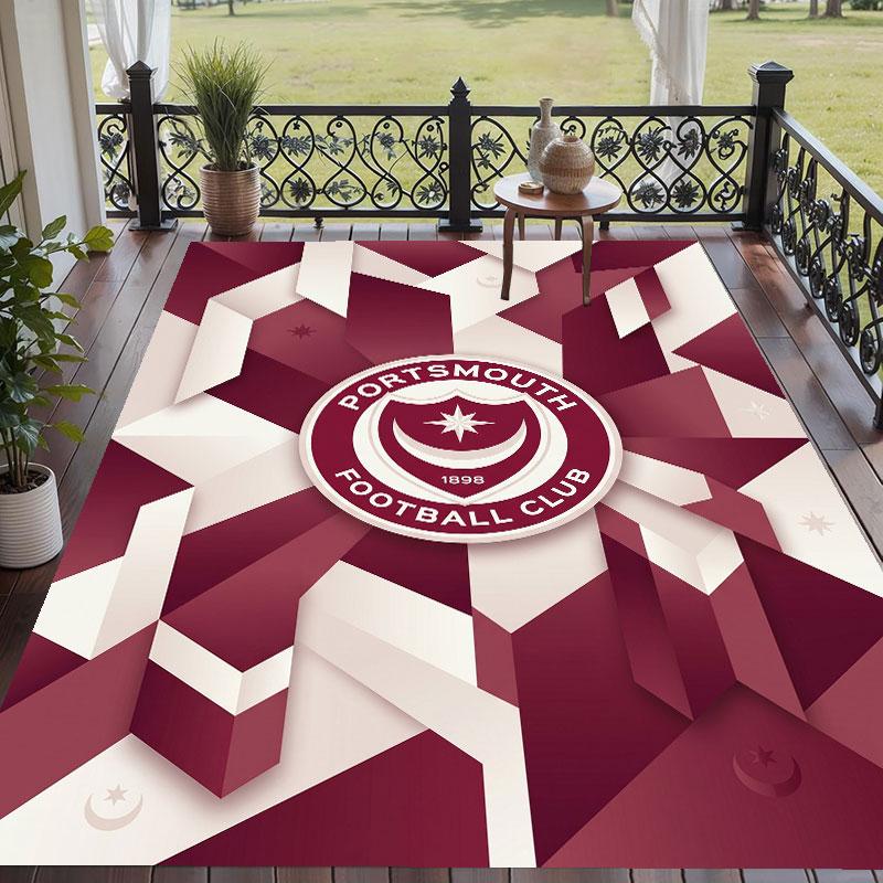 Soft Floor Carpet Portsmouth FC Pattern Area Rug Decorative Mat For Home Room Decoration