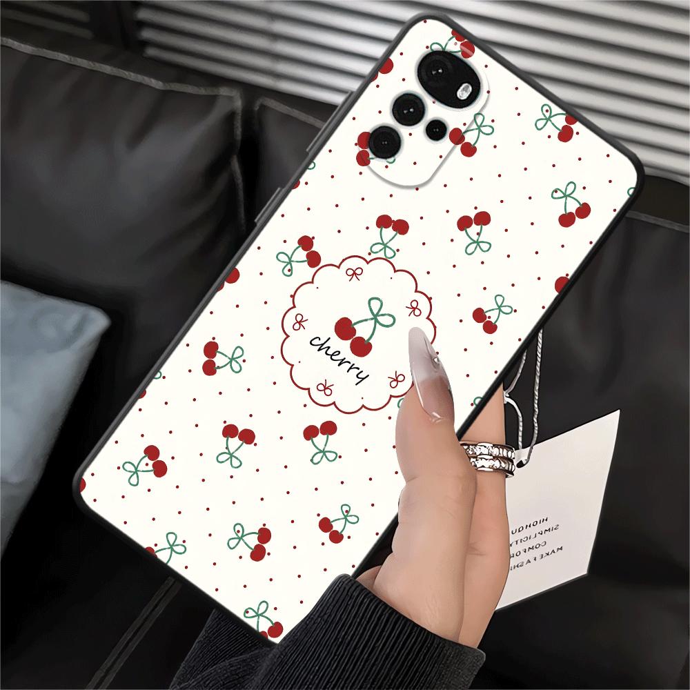 

Phone Cover Case for Motorola Moto G22 Edge40 Edge 20 Pro 30 Lite G71 G51 G73 G53 G30 G60s G52 G50 G32 Cartoon Cherry Motorola Moto G22