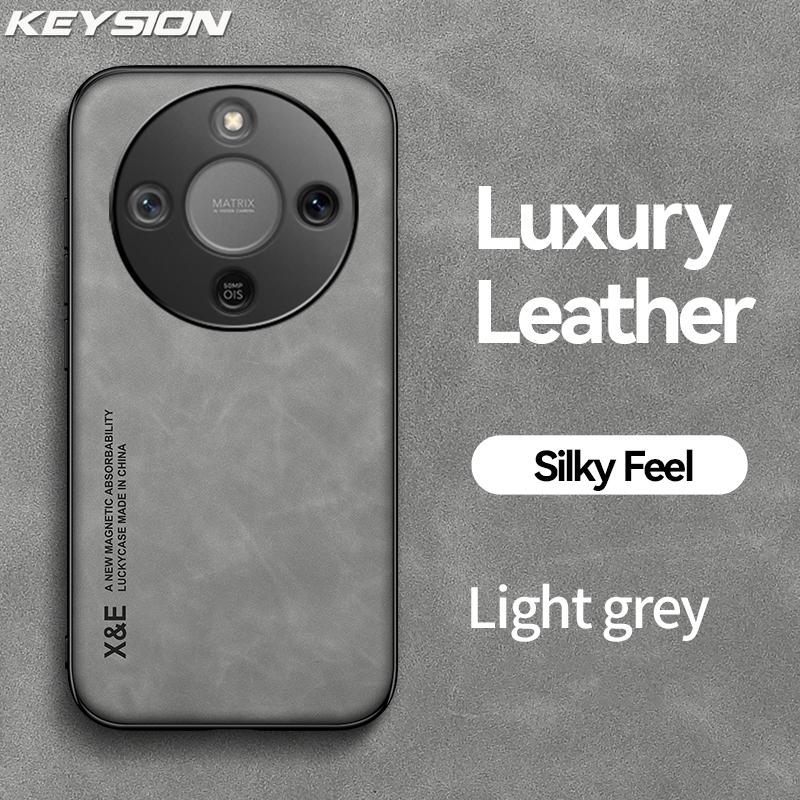 

KEYSION Роскошный Ретро Чехол из ПУ кожи для HONOR X9d 5G Мягкий Силикон+ПК Ударопрочная Задняя Крышка для Телефона для Huawei Magic 8 Lite for Honor X9d светло-серый