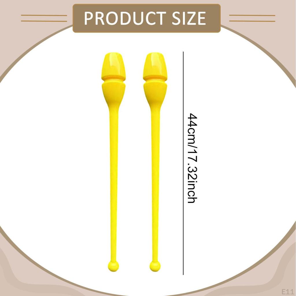 2 Pieces Rhytmic Gymnastics 44cm Easy to Control Training Equipment Exercise Pole for
