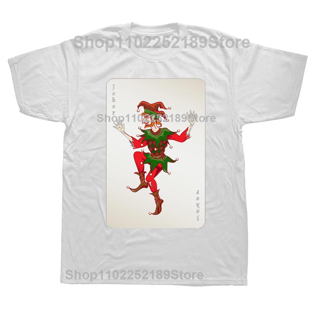 Lustige Joker Narr Poker Spielkarte Grafik T-Shirts Herren Damenmode Lässiges T-Shirt 100% Baumwolle Lockeres Übergroßes T-Shirt