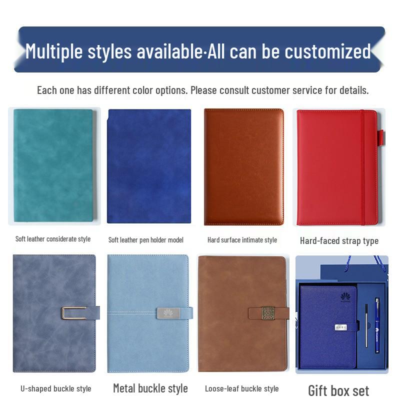 Custom Logo A5/B5 Leather Notebook Gift Set for Office Meetings